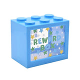 Star Print Reward Building Block Plastic Money Box - Blue