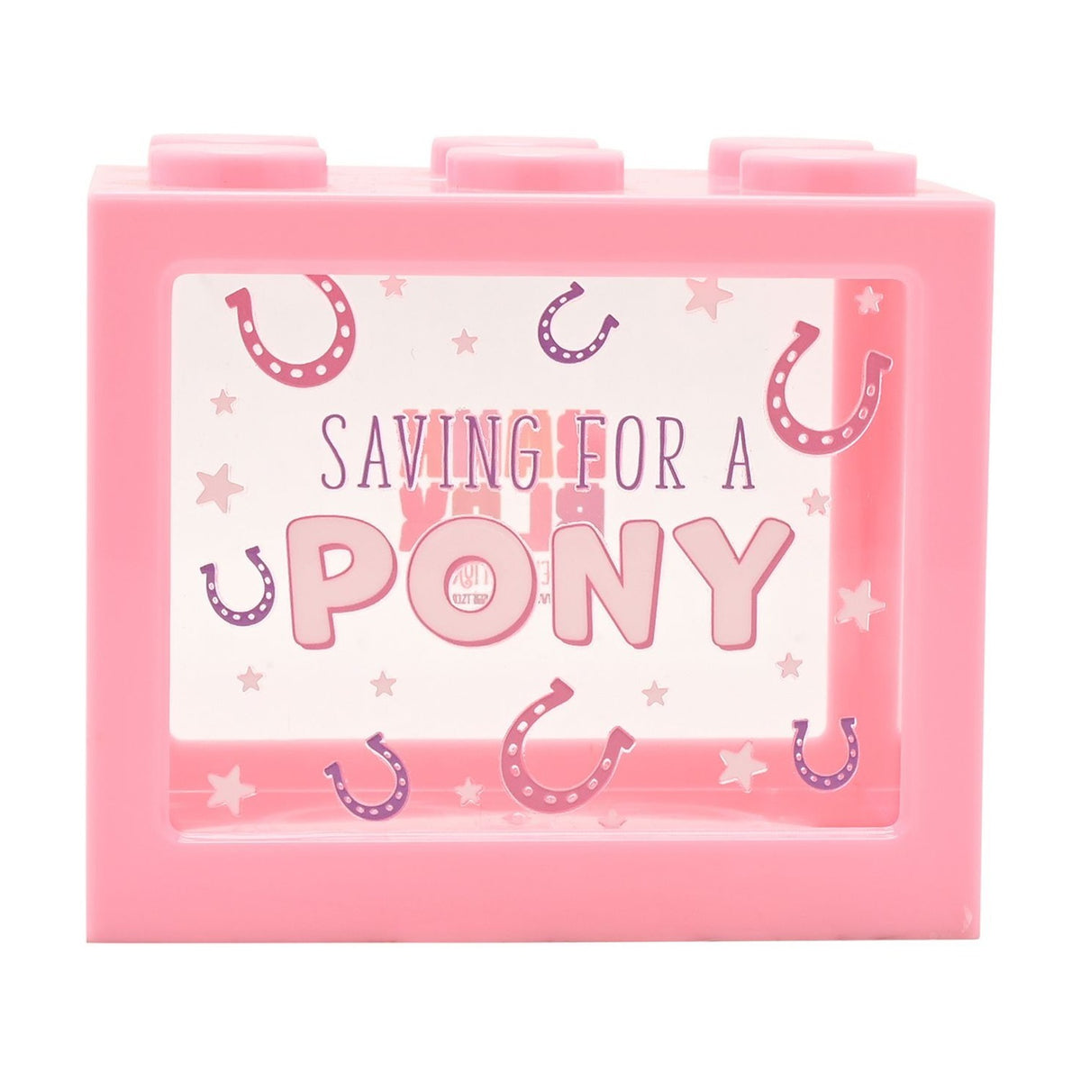 Saving for A Pony Building Block Plastic Money Box - Pink