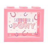 Saving for A Pony Building Block Plastic Money Box - Pink