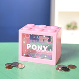 Saving for A Pony Building Block Plastic Money Box - Pink