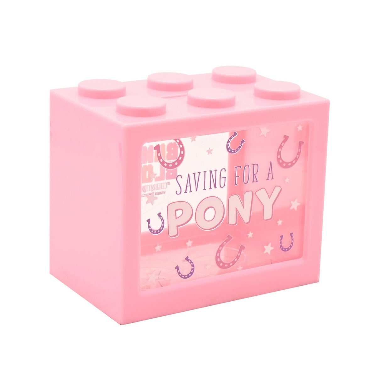 Saving for A Pony Building Block Plastic Money Box - Pink