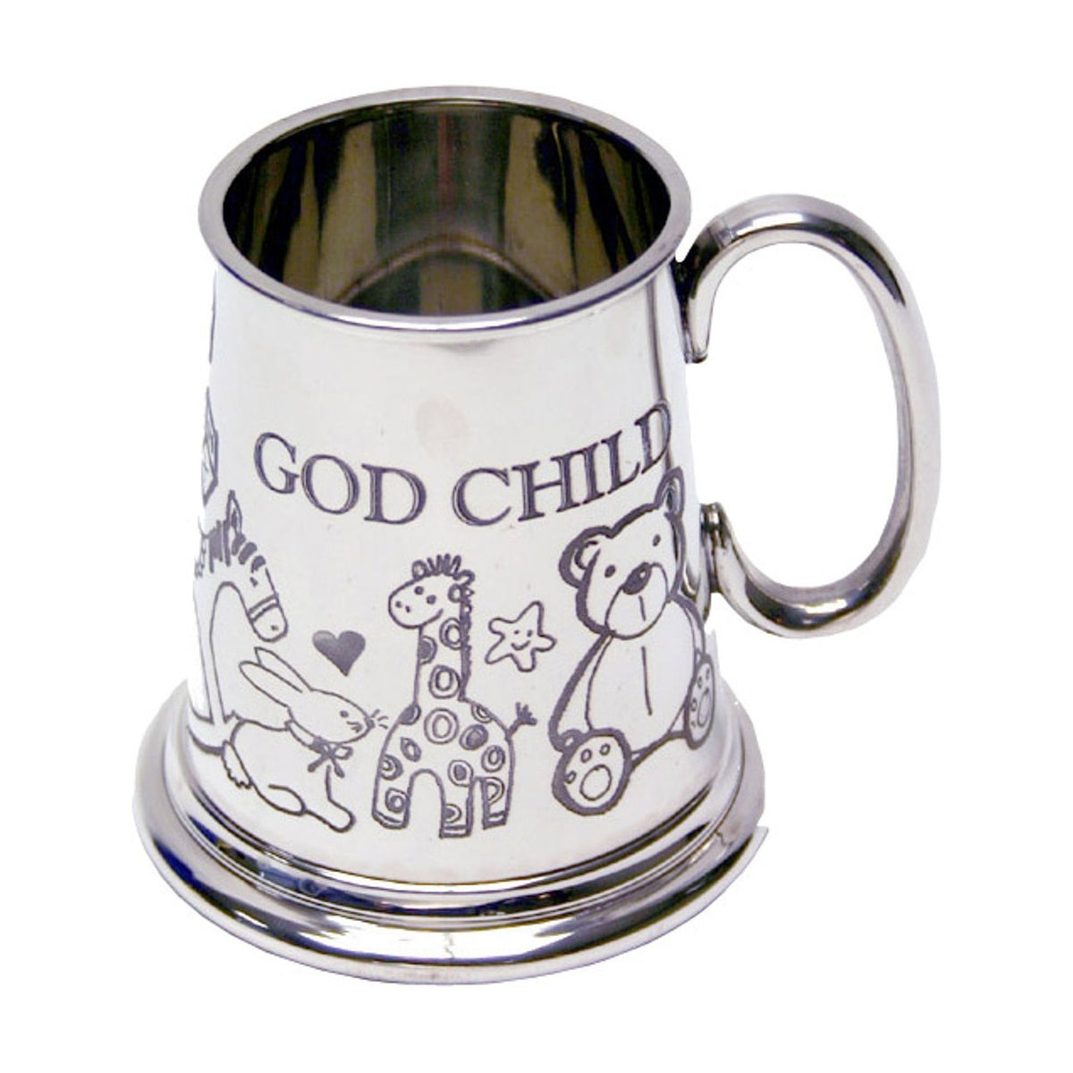 God Child Animal 142ml Iron Baby Mug with Gift Box - Pewter