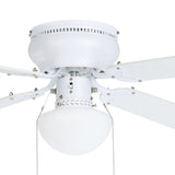 Cagliari Ceiling Fan with Light - Matt White