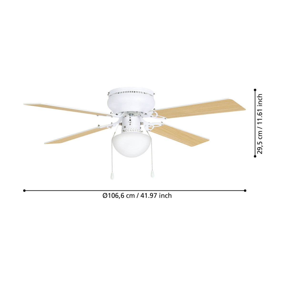 Cagliari Ceiling Fan with Light - Matt White