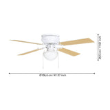 Cagliari Ceiling Fan with Light - Matt White