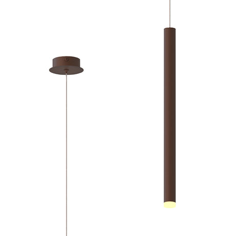 Cala 52cm Tube LED Pendant Light 6W 3000K - Rust Brown