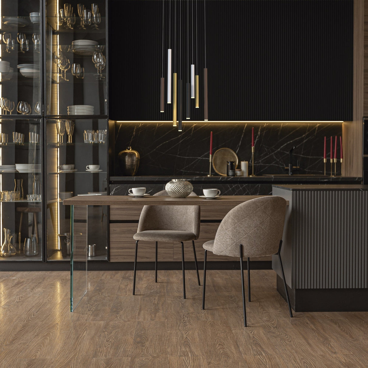 Cala 14 Light LED Bar Pendant Light 48W 3000K - Multicoloured