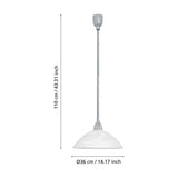 Calbette Glass Pendant Light - Grey & Satin Nickel