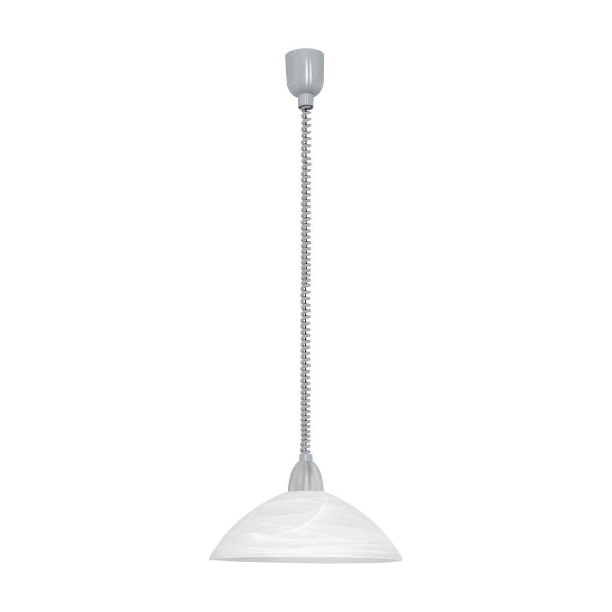 Calbette Glass Pendant Light - Grey & Satin Nickel