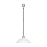 Calbette Glass Pendant Light - Grey & Satin Nickel