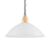 Calbette Glass Pendant Light - Silver, Satin Nickel & Beech