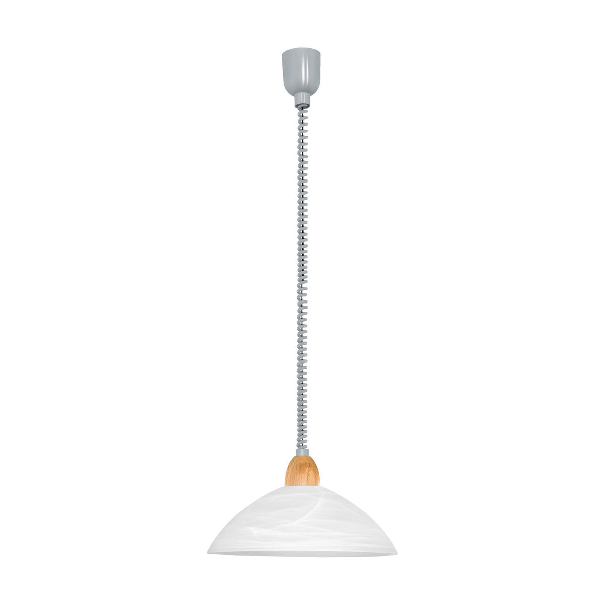Calbette Glass Pendant Light - Silver, Satin Nickel & Beech