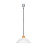 Calbette Glass Pendant Light - Silver, Satin Nickel & Beech