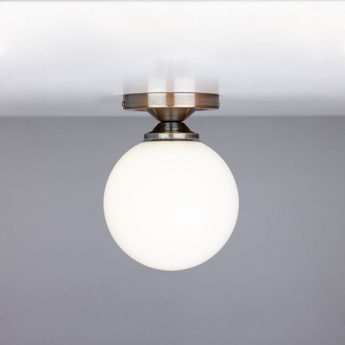 Calbrin Glass Globe Flush Ceiling Light