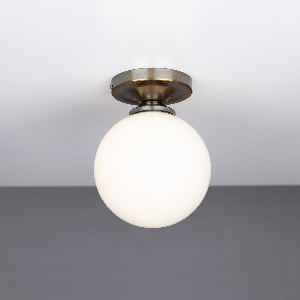 Calbrin Glass Globe Flush Ceiling Light