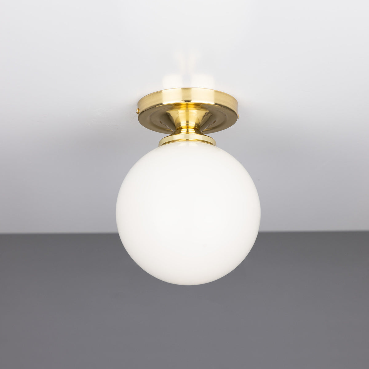 Calbrin Glass Globe Flush Ceiling Light