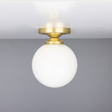 Calbrin Glass Globe Flush Ceiling Light