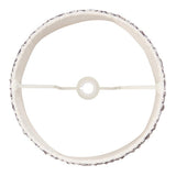 Endon Caldgrove 35cm tapered lamp shade in pearl grey, top-down view showing the reversible gimbal, white inner lining and taped edge on a white background.