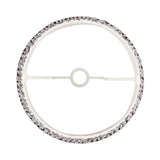 Endon Caldgrove 40cm tapered lamp shade in pearl grey, top view showing the reversible gimbal fitting and taped edge, on a plain white background.