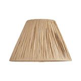 Caldwood 25cm tapered lamp shade in natural raffia, hand-wrapped with visible woven texture, shown on a plain white background.
