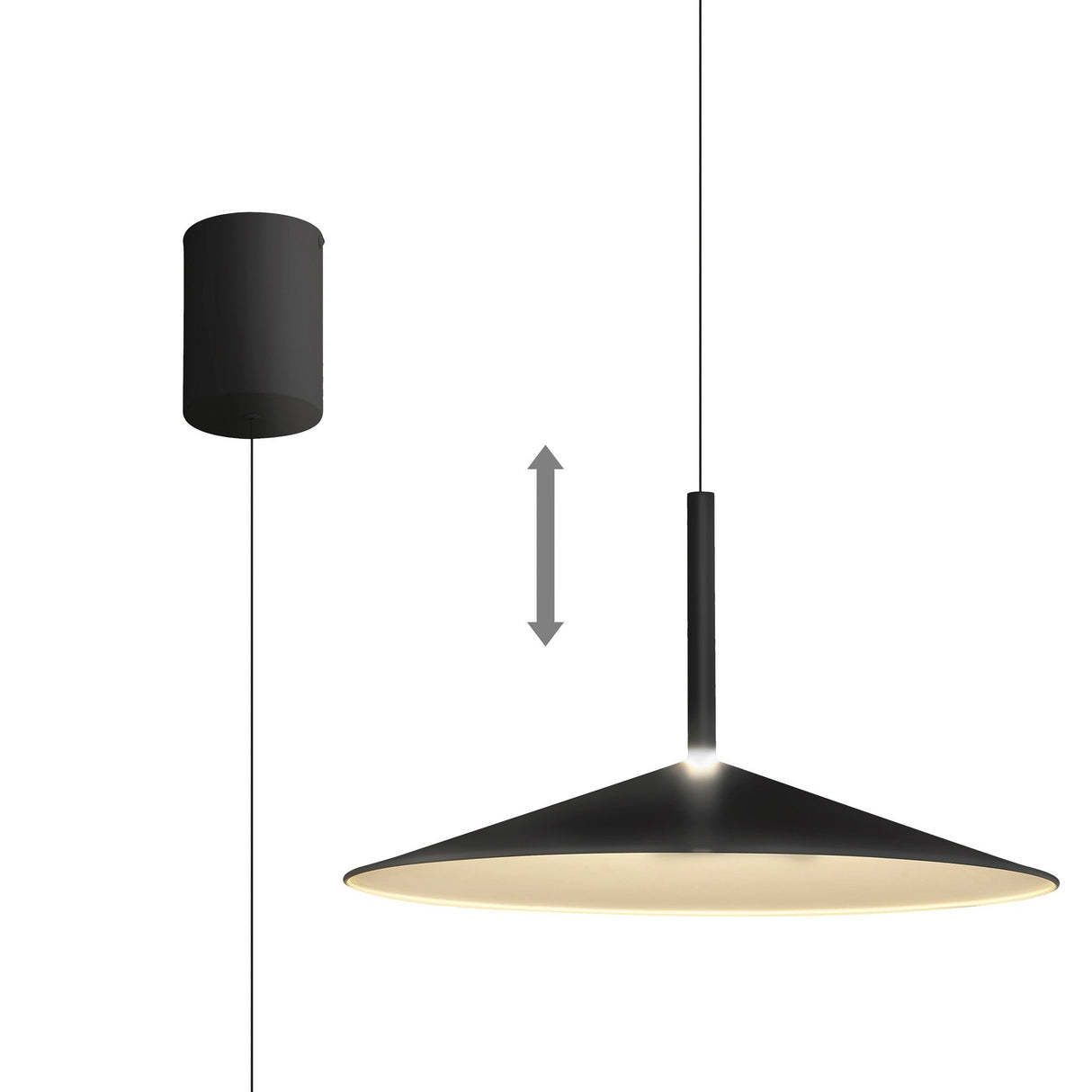 Calice 48cm Dimmable LED Pendant Light 16W 3000K - Black & White