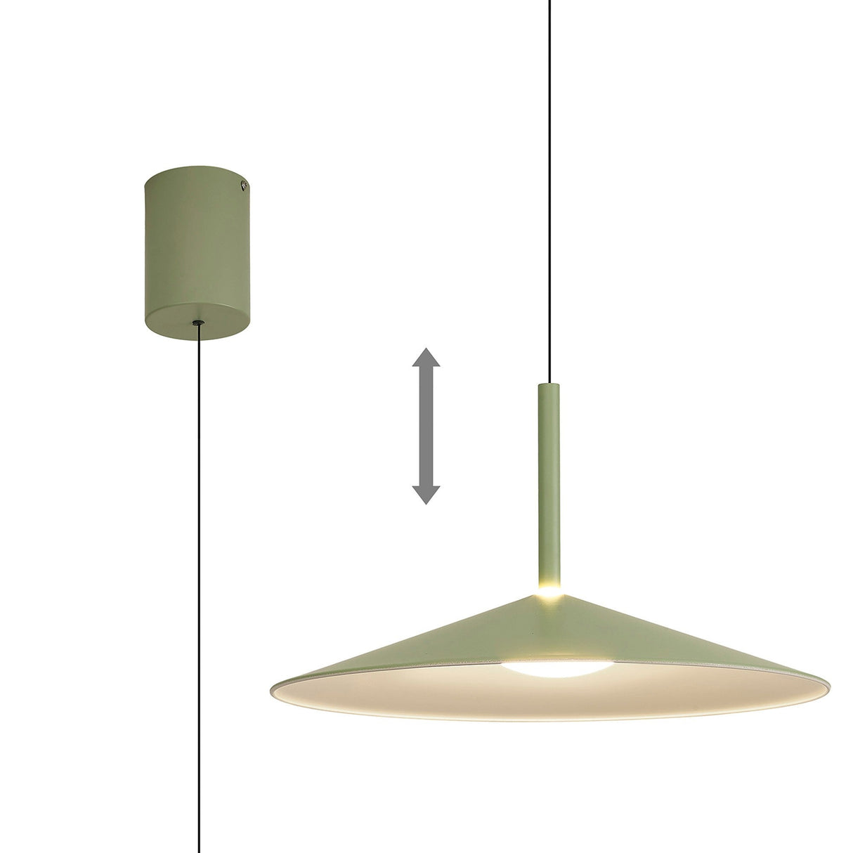 Calice 48cm Dimmable LED Pendant Light 16W 3000K - Green & White