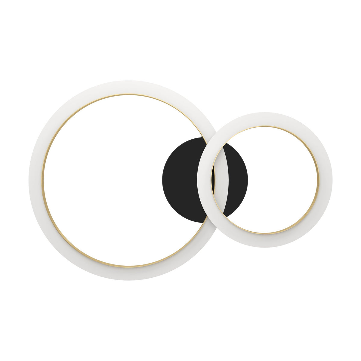 Calliera LED Flush Ceiling Light 42 x 30cm - Black & Brass