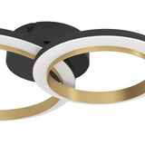 Calliera LED Flush Ceiling Light 42 x 30cm - Black & Brass