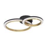 Calliera LED Flush Ceiling Light 42 x 30cm - Black & Brass