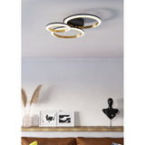 Calliera LED Flush Ceiling Light 49 x 44.5cm - Black & Brass