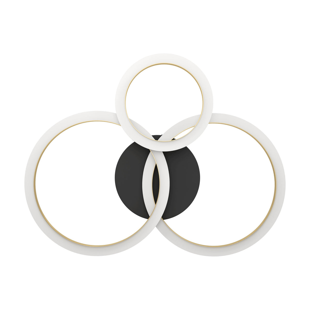 Calliera LED Flush Ceiling Light 49 x 44.5cm - Black & Brass