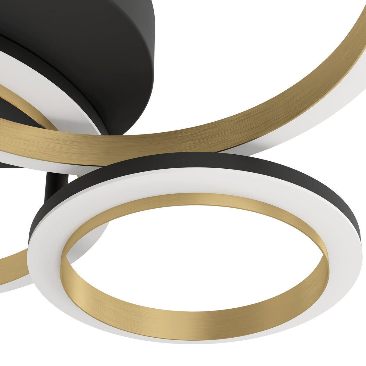 Calliera LED Flush Ceiling Light 49 x 44.5cm - Black & Brass