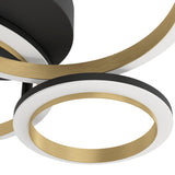 Calliera LED Flush Ceiling Light 49 x 44.5cm - Black & Brass