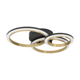 Calliera LED Flush Ceiling Light 49 x 44.5cm - Black & Brass