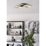 Calliera LED Flush Ceiling Light 59.5 x 31cm - Black & Brass