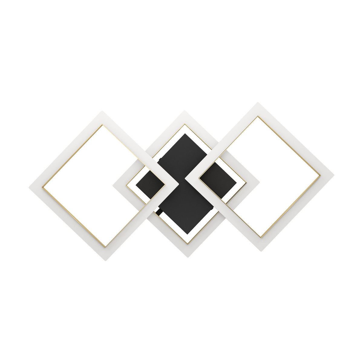 Calliera LED Flush Ceiling Light 59.5 x 31cm - Black & Brass