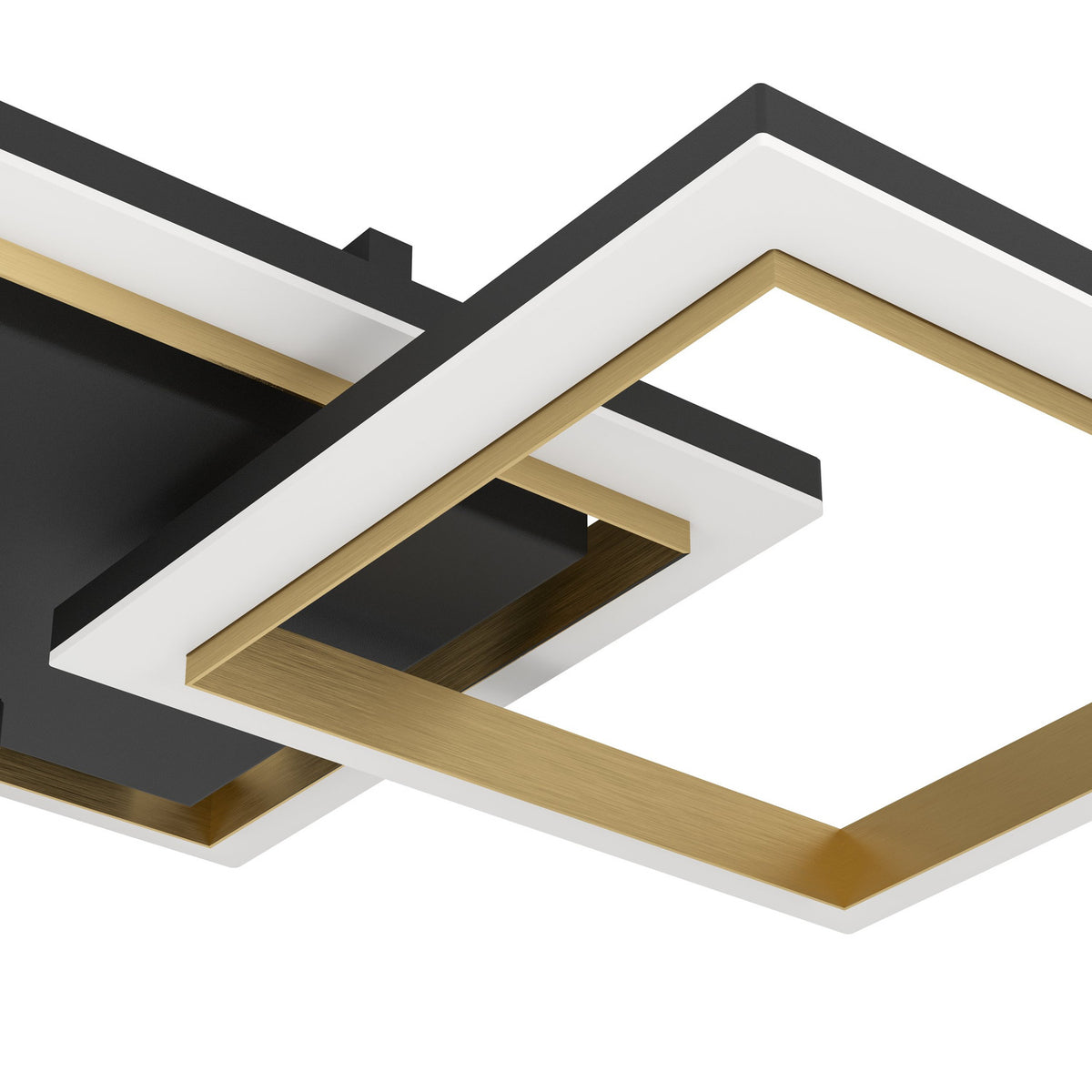 Calliera LED Flush Ceiling Light 59.5 x 31cm - Black & Brass