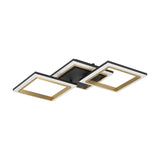 Calliera LED Flush Ceiling Light 59.5 x 31cm - Black & Brass