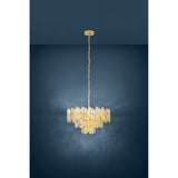 Calmeilles Clear Glass 10 Light Pendant 63cm - Brass