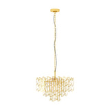 Calmeilles Clear Glass 10 Light Pendant 63cm - Brass