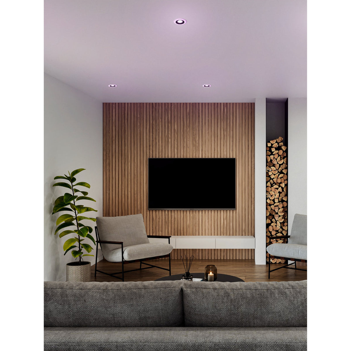 Calonge RGB LED Downlight Set of 3 - Black & White