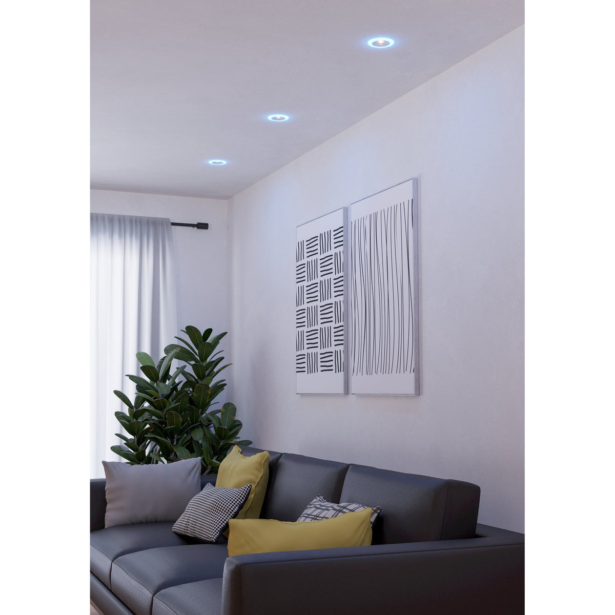 Calonge RGB LED Downlight Set of 3 - White