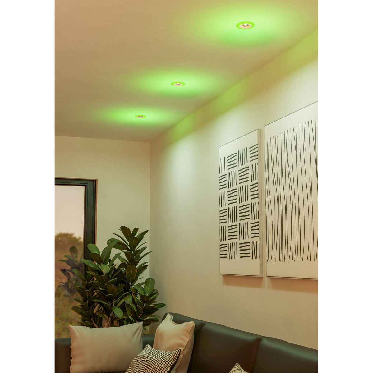 Calonge RGB LED Downlight Set of 3 - White