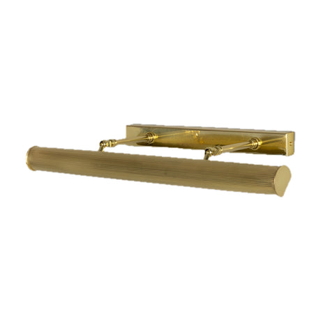 Cambridge Brass Picture Light, 60.5cm, with a reeded tubular hood on jointed arms extending from a slim rectangular wall plate, shown against a plain white background.