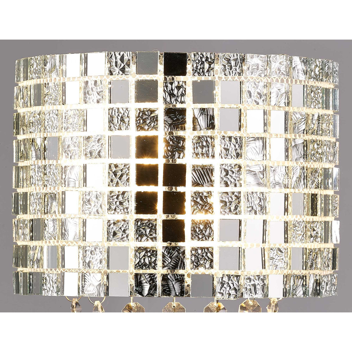 Camden 2 Light Mosaic Glass & Crystal Wall Light - Chrome