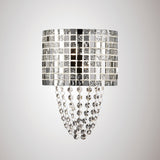 Camden 2 Light Mosaic Glass & Crystal Wall Light - Chrome