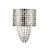 Camden 2 Light Mosaic Glass & Crystal Wall Light - Chrome
