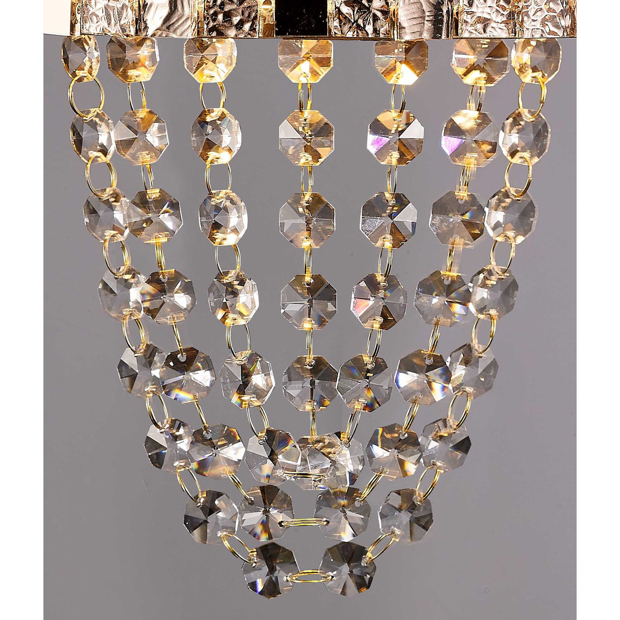 Camden 2 Light Mosaic Glass & Crystal Wall Light - Rose Gold