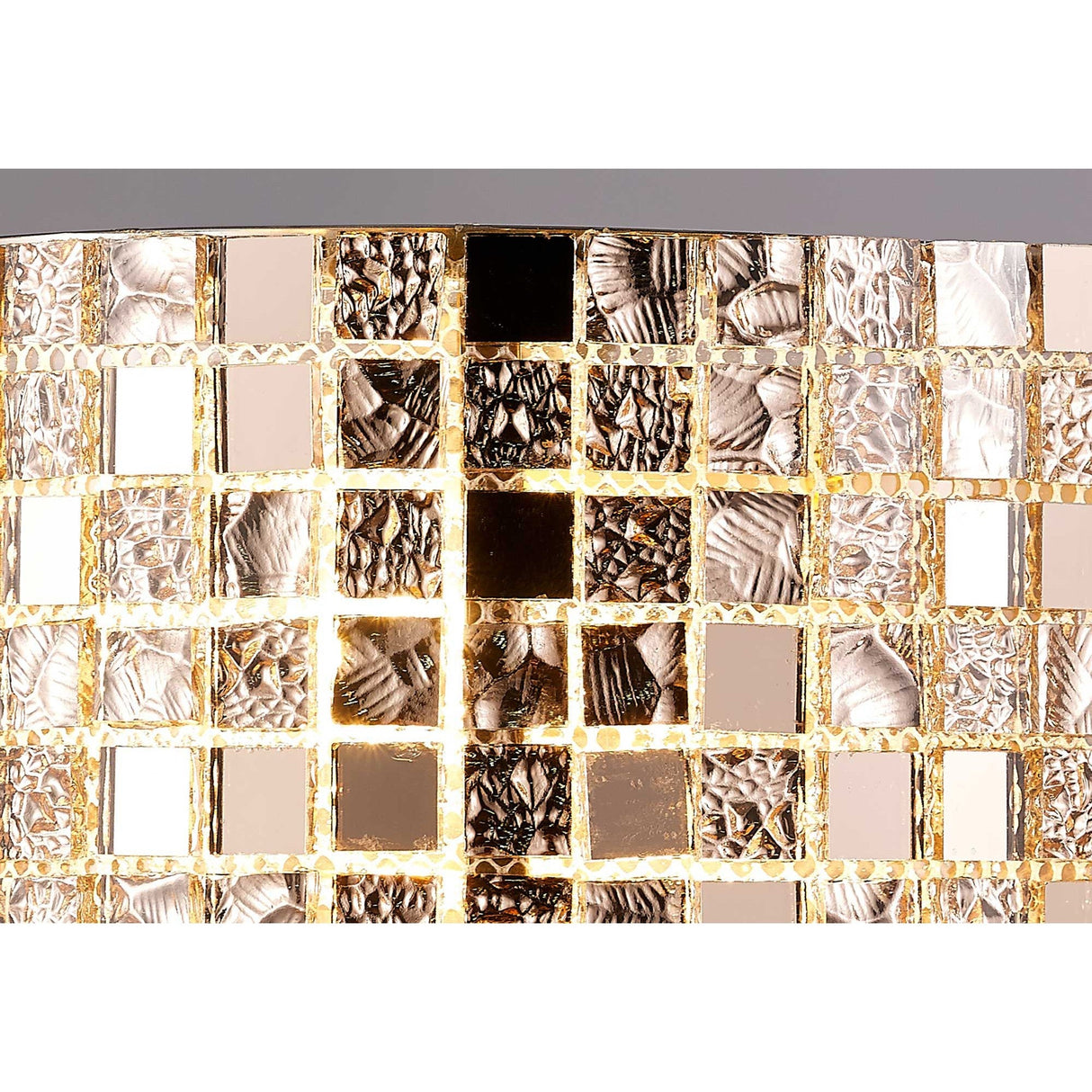 Camden 2 Light Mosaic Glass & Crystal Wall Light - Rose Gold