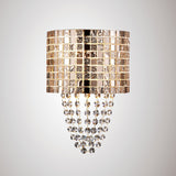 Camden 2 Light Mosaic Glass & Crystal Wall Light - Rose Gold